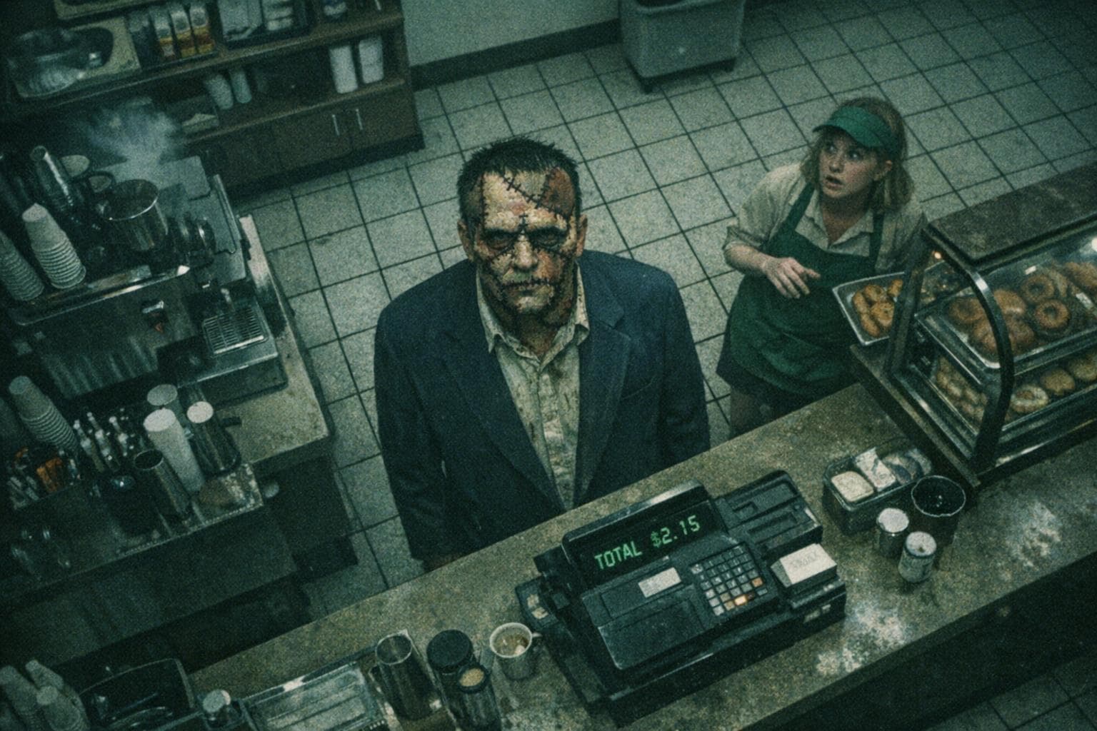 Peter Thiel in skin of latest hunting victim ordering new Uva Latte at Gnu Downtown Starbucks.