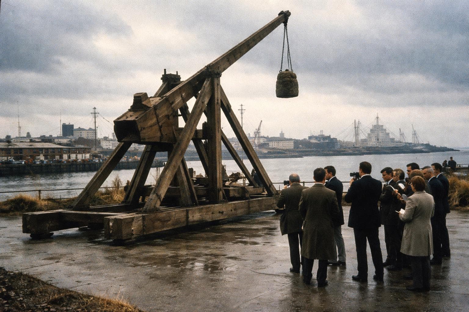 The People Mover stands assembled at Gnu Harbor on Wednesday, approximately one hour before its first and only public demonstration.