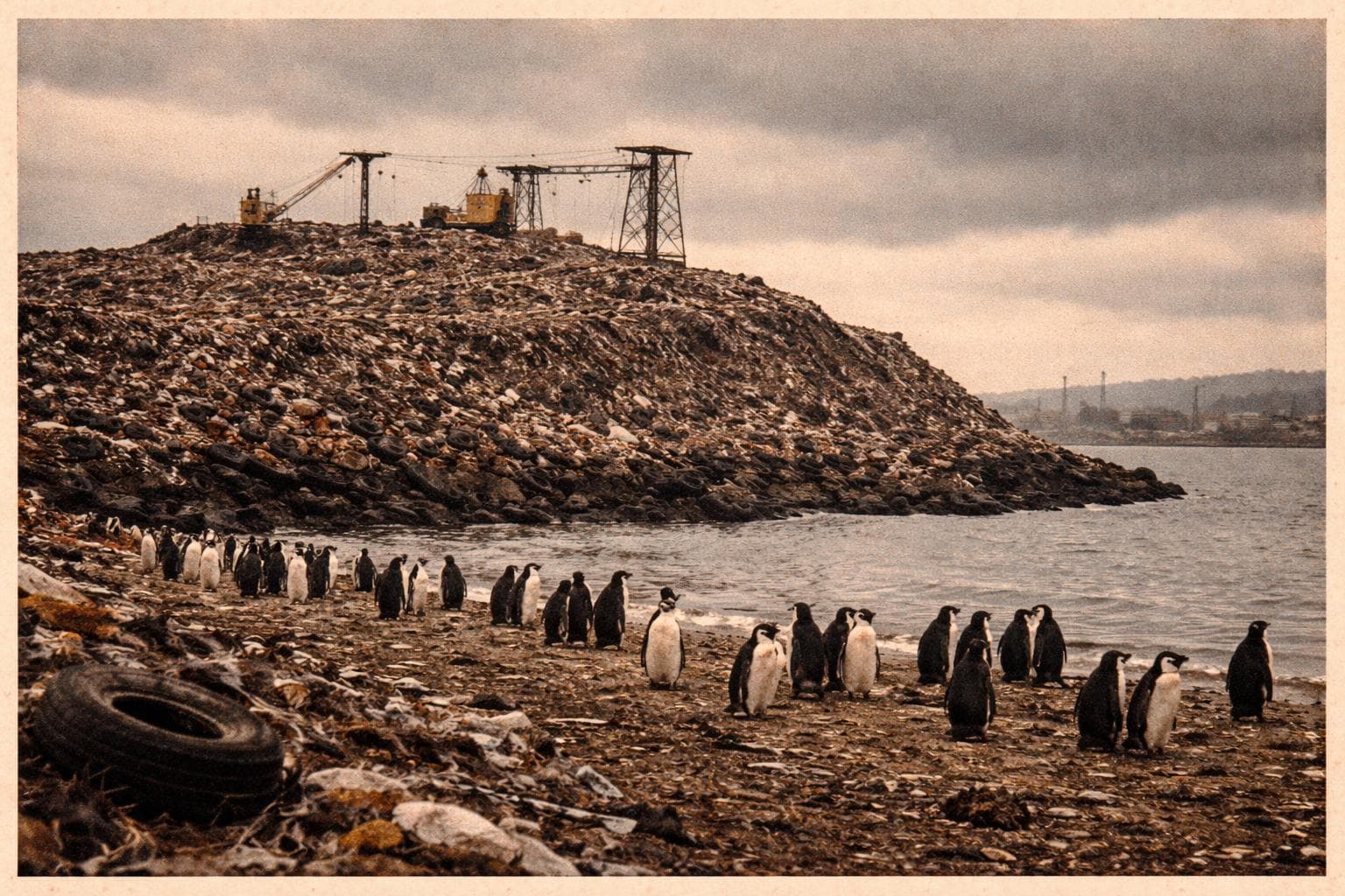 A view of Trash Island from the eastern shore of Gnu Harbor, Tuesday. The island's central mass is estimated at approximately 340,000 tons.