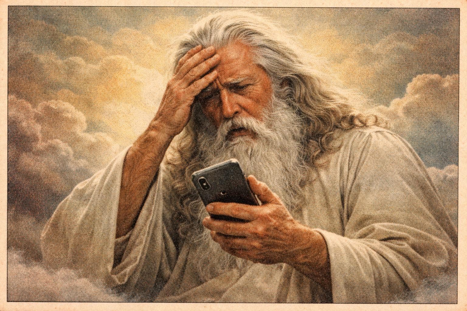 God once again starting His day doomscrolling.